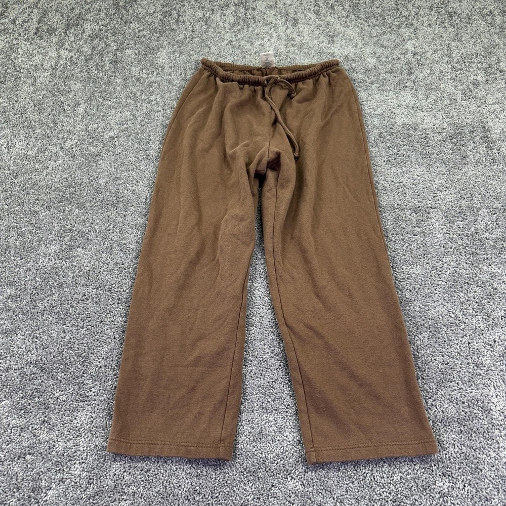 Blair Sweatpants Womens PL Brown Fleece Straight Leg Elastic Waist Lounge Casual